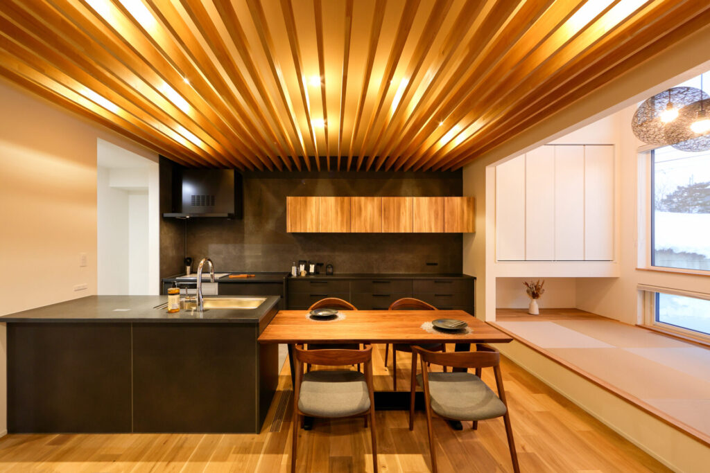 グラフテクトキッチンが映える上質なダイニング空間